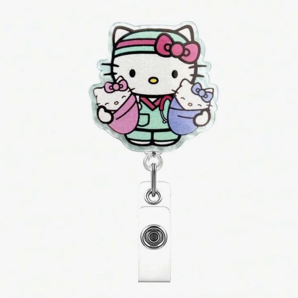 Hello Kitty Nurse Badge Reel - Retractable Twin Babies ID Holder OB / GYN C3